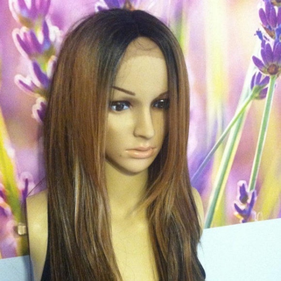 Ombré mixed brown lace front wig main image 4